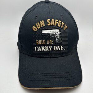 Buck Wear Gun Safety Rule #1 Carry One Baseball Cap Hat Black Gold OSFM